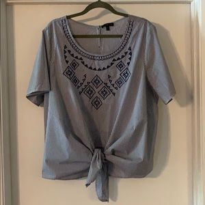 Lane Bryant Tie Front Blouse